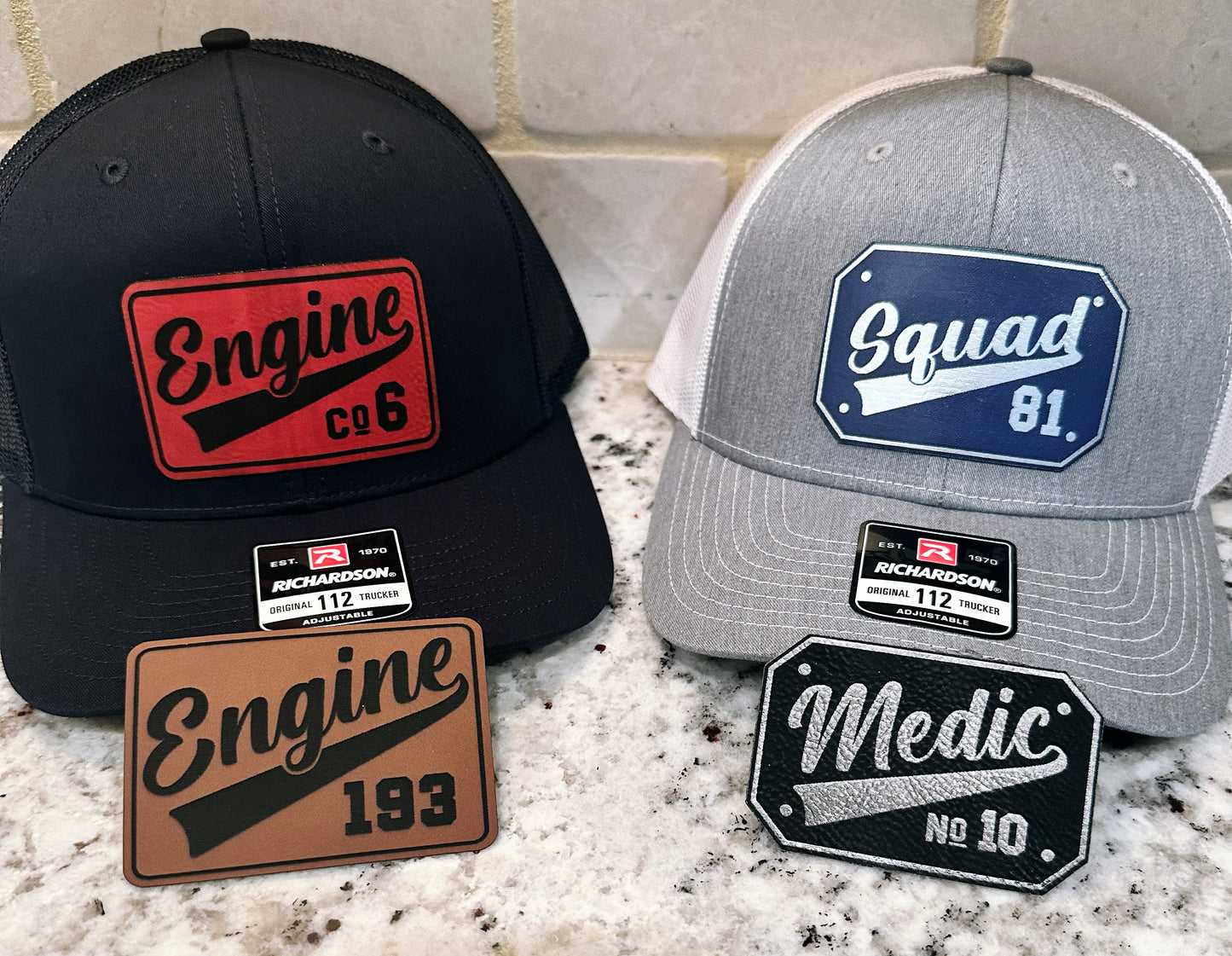 Cursive Passport - FlexFit Trucker Hat - Center of the Universe Woodworking & Engraving