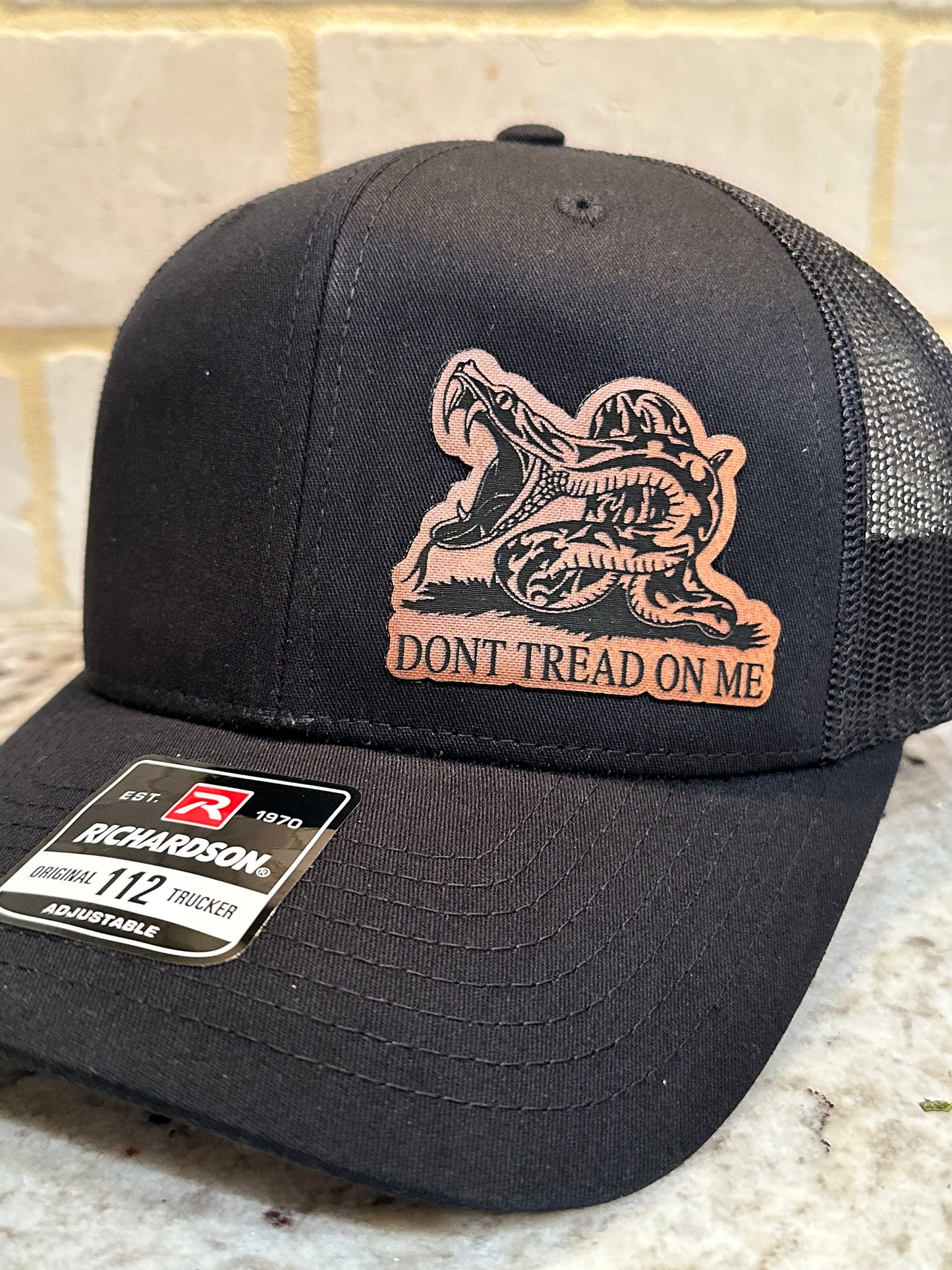 Don’t Tread On Me Leather Patch Hat - Center of the Universe Woodworking & Engraving