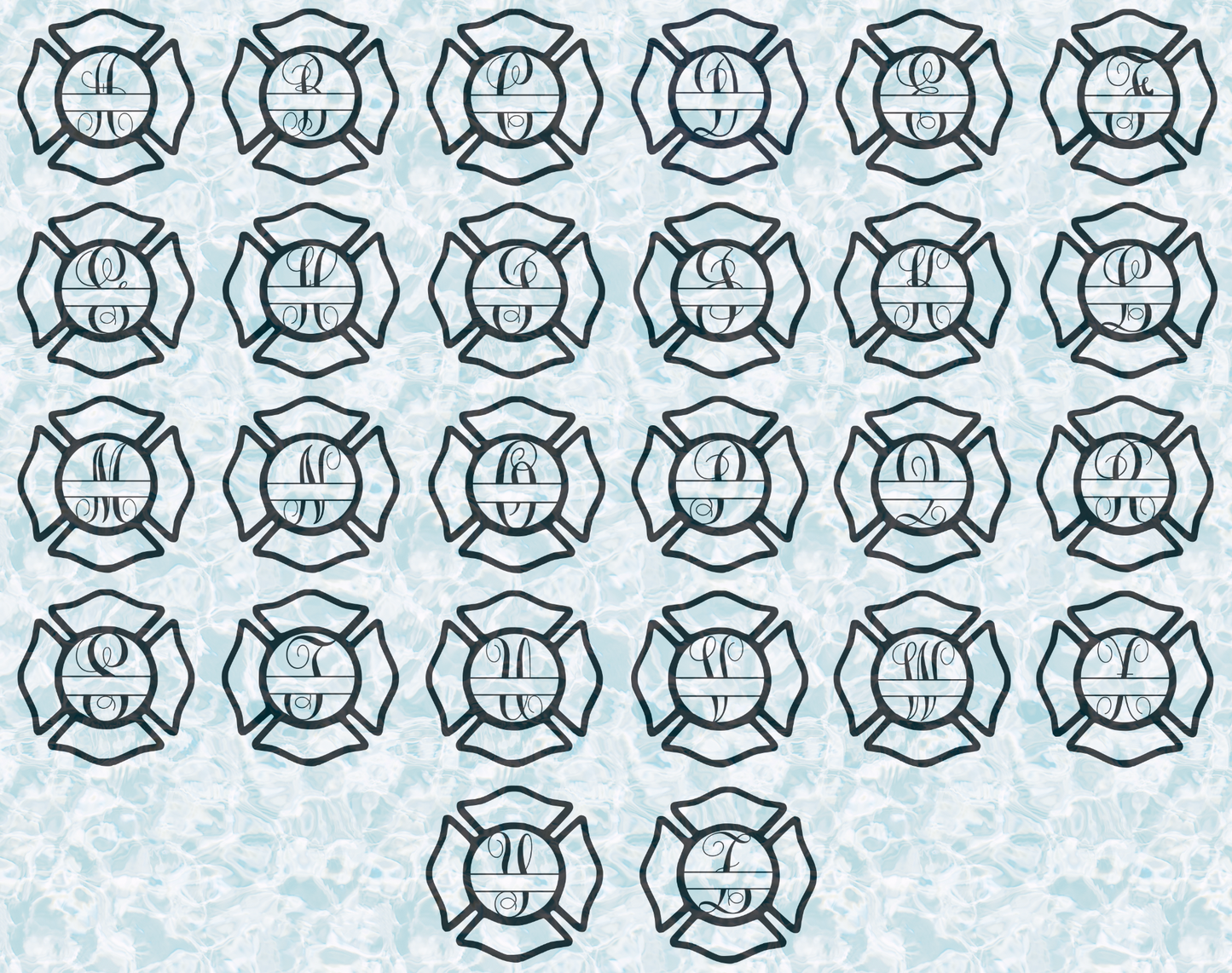 Custom Firefighter Monogram Engraved Glass - Center of the Universe Woodworking & Engraving