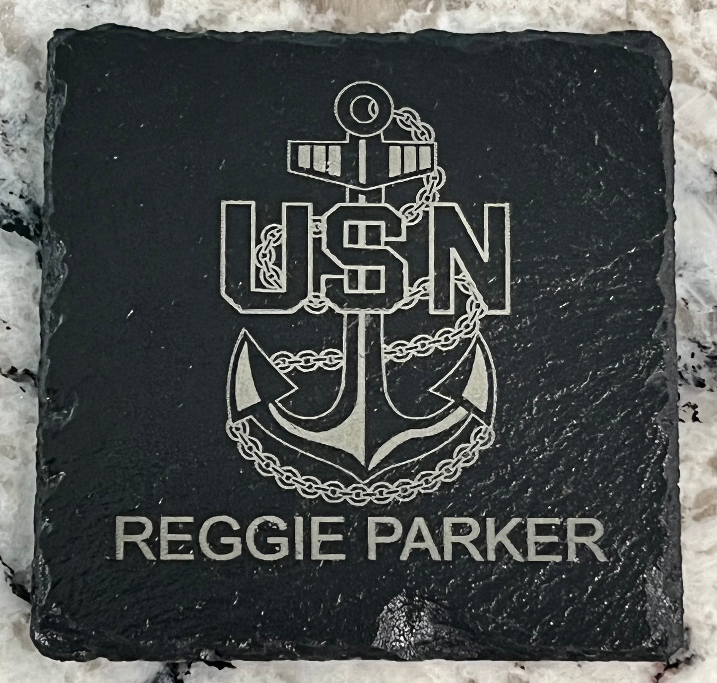 Military Slate Coasters - Center of the Universe Woodworking & Engraving