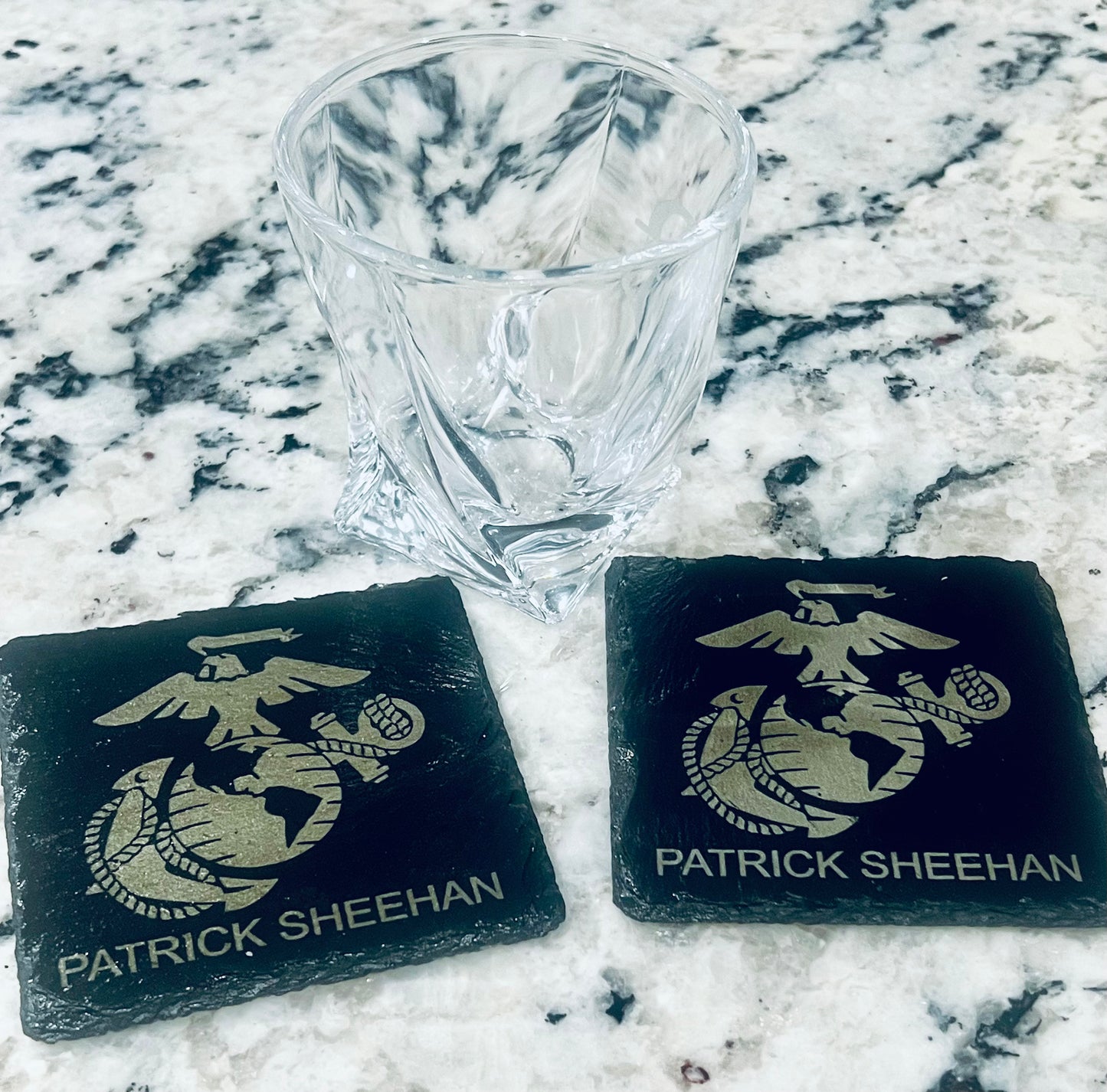 Military Slate Coasters - Center of the Universe Woodworking & Engraving