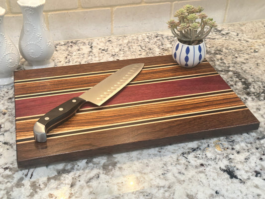 16" x 10"  Exotic Wood Cutting Board / Serving Board