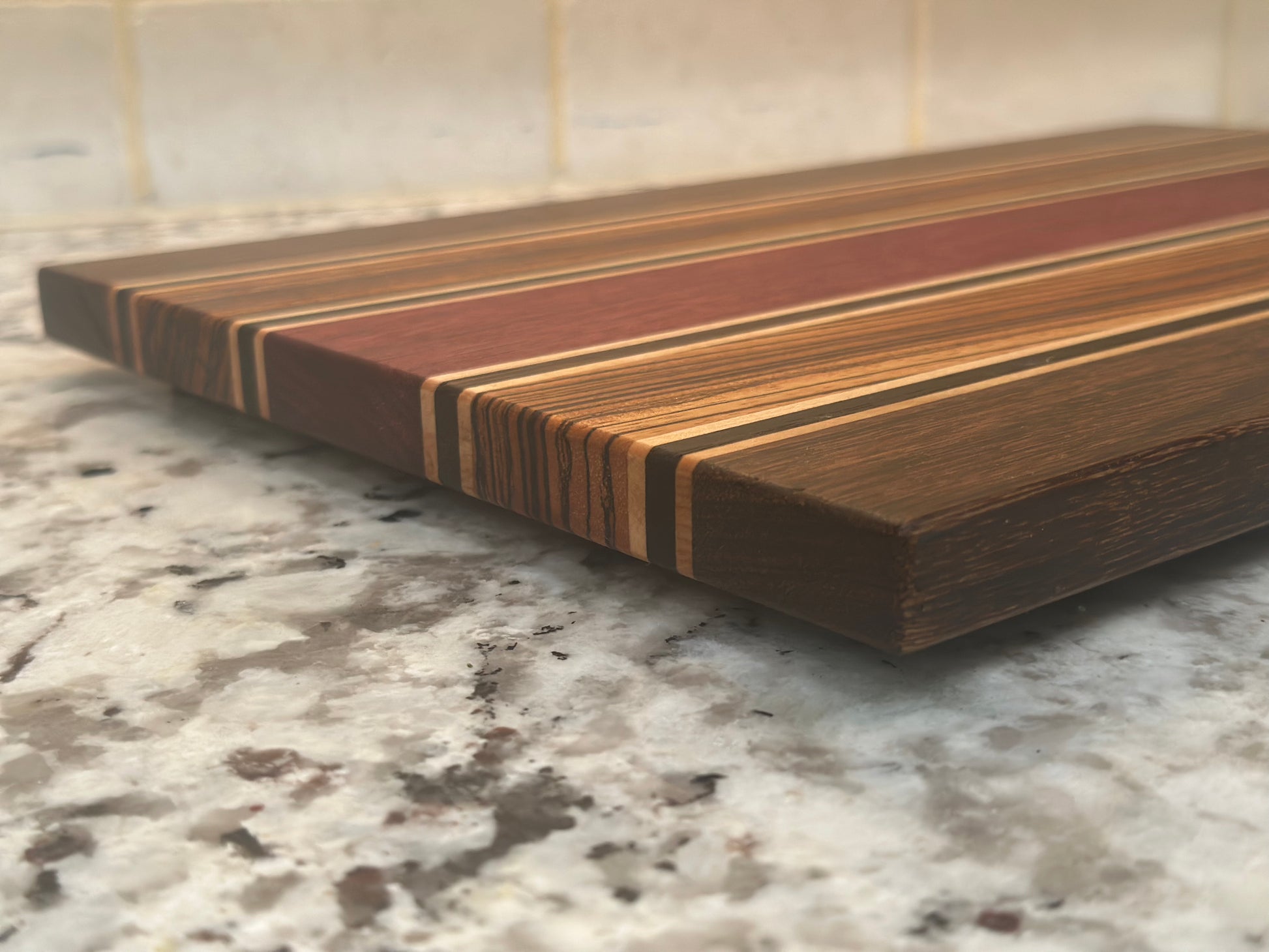 Exotic Cutting Board Kit - 1-1/2 x 9-7/8 x 16 - Brownheart, Maple,  Marblewood, Purpleheart & Wenge