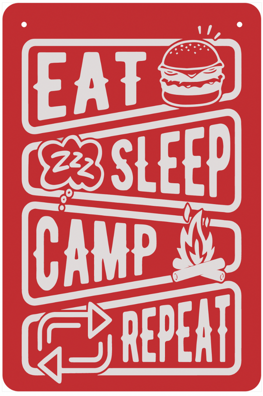 Eat Sleep Camp Repeat Aluminum Camping Flag