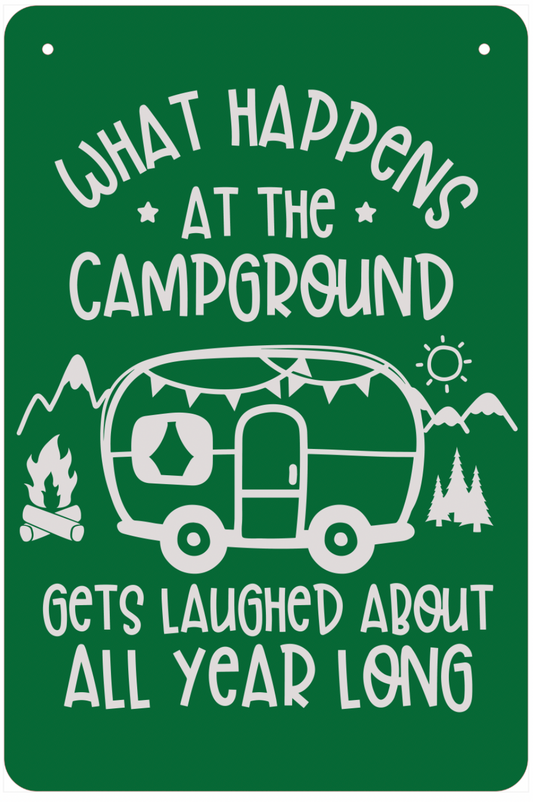 What Happens At The Campground Aluminum Camping Flag