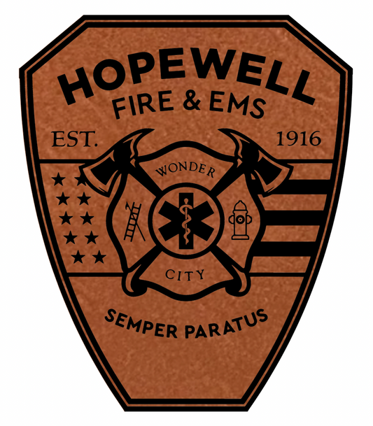 Hopewell FIRE & EMS Leather Patch Hat