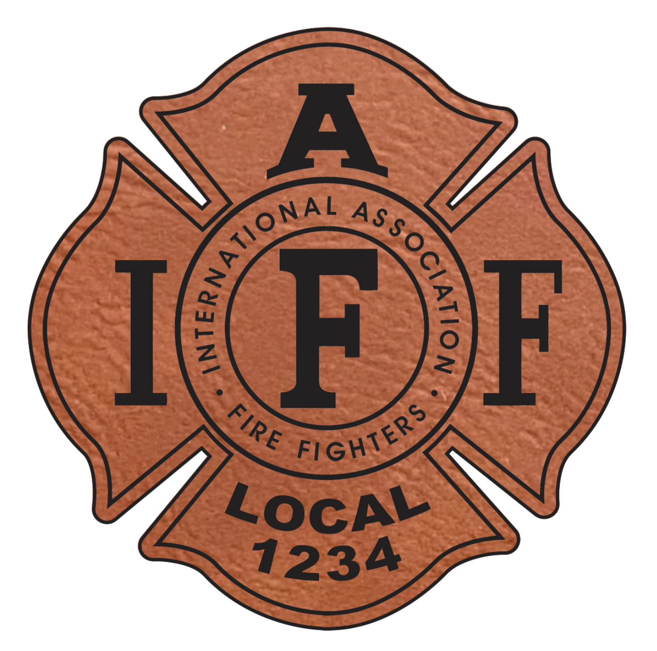 IAFF UNION MALTESE CROSS - Leather Patch