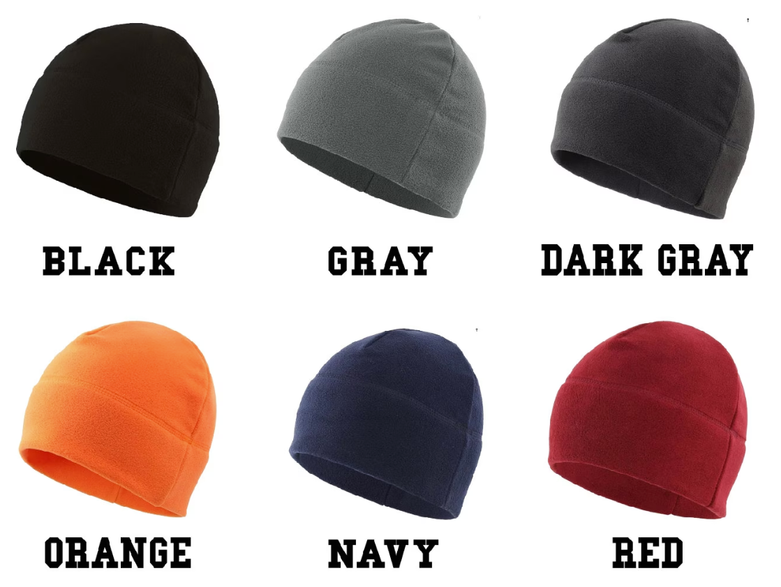 Custom Leather Patch - Fleece Beanies